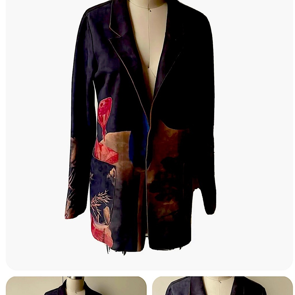 Coat Faux Suede Beautiful bold printed colors.